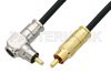 75 Ohm RCA Male to 75 Ohm RCA Male Right Angle Cable Using 75 Ohm PE-B159-BK Black Coax