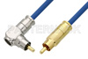 75 Ohm RCA Male to 75 Ohm RCA Male Right Angle Cable Using 75 Ohm PE-B159-BL Blue Coax