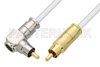 75 Ohm RCA Male to 75 Ohm RCA Male Right Angle Cable Using 75 Ohm PE-B159-WH White Coax