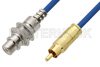 75 Ohm RCA Male to 75 Ohm RCA Female Bulkhead Cable Using 75 Ohm PE-B159-BL Blue Coax