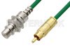 75 Ohm RCA Male to 75 Ohm RCA Female Bulkhead Cable Using 75 Ohm PE-B159-GR Green Coax