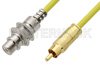 75 Ohm RCA Male to 75 Ohm RCA Female Bulkhead Cable Using 75 Ohm PE-B159-YW Yellow Coax