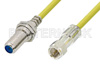 75 Ohm F Male to 75 Ohm F Female Bulkhead Cable Using 75 Ohm PE-B159-YW Yellow Coax