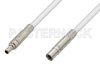 75 Ohm Mini SMB Plug to 75 Ohm Mini SMB Jack Cable Using 75 Ohm PE-B159-WH White Coax