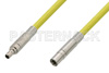 75 Ohm Mini SMB Plug to 75 Ohm Mini SMB Jack Cable Using 75 Ohm PE-B159-YW Yellow Coax