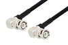 BNC Male Right Angle to BNC Male Right Angle Cable Using RG223 Coax with HeatShrink and 90 Deg. Clock in 100CM