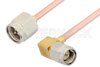 SMA Male Right Angle to SMA Male Cable Using RG405 Coax