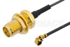 SMA Female Bulkhead to UMCX Plug Cable Using 1.13mm Coax