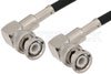 BNC Male Right Angle to BNC Male Right Angle Cable Using 53 Ohm RG55 Coax
