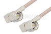 SMA Male Right Angle to SMA Male Right Angle Cable Using 75 Ohm RG179 Coax