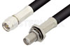 SMA Male to SMA Female Bulkhead Cable Using 75 Ohm RG59 Coax, RoHS