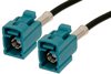 Water Blue FAKRA Jack to FAKRA Jack Cable Using PE-C100-LSZH Coax