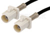 White FAKRA Plug to FAKRA Plug Cable Using PE-C100-LSZH Coax