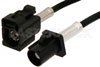 Black FAKRA Plug to FAKRA Jack Cable Using PE-C100-LSZH Coax