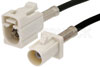 White FAKRA Plug to FAKRA Jack Cable Using PE-C100-LSZH Coax