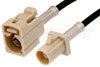 Beige FAKRA Plug to FAKRA Jack Cable Using PE-C100-LSZH Coax