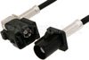 Black FAKRA Plug to FAKRA Jack Right Angle Cable Using PE-C100-LSZH Coax