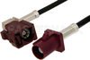 Bordeaux FAKRA Plug to FAKRA Jack Right Angle Cable Using PE-C100-LSZH Coax