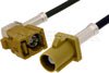 Curry FAKRA Plug to FAKRA Jack Right Angle Cable Using PE-C100-LSZH Coax