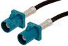 Water Blue FAKRA Plug to FAKRA Plug Cable Using RG174 Coax