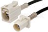 White FAKRA Plug to FAKRA Jack Cable Using RG174 Coax