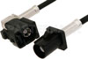 Black FAKRA Plug to FAKRA Jack Right Angle Cable Using RG174 Coax