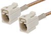 White FAKRA Jack to FAKRA Jack Cable Using RG316 Coax