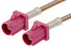 Violet FAKRA Plug to FAKRA Plug Cable Using RG316 Coax