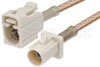 White FAKRA Plug to FAKRA Jack Cable Using RG316 Coax