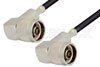 N Male Right Angle to N Male Right Angle Cable Using RG223 Coax, RoHS