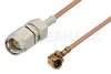 UMCX Plug Right Angle to SMA Male Cable Using RG178 Coax