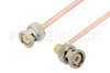 BNC Male to BNC Male Right Angle Cable Using RG402 Coax
