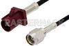 SMA Male to Bordeaux FAKRA Plug Cable Using RG174 Coax