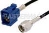 SMA Male to Blue FAKRA Jack Cable Using RG174 Coax