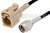 SMA Male to Beige FAKRA Jack Cable Using RG174 Coax