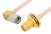 SMA Male Right Angle to SMA Female Bulkhead Cable Using RG405 Coax