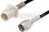 SMA Male to White FAKRA Plug Cable Using PE-C100-LSZH Coax