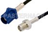 SMA Female to Blue FAKRA Plug Cable Using PE-C100-LSZH Coax