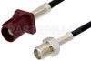 SMA Female to Bordeaux FAKRA Plug Cable Using RG174 Coax