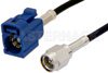 SMA Male to Blue FAKRA Jack Cable Using PE-C100-LSZH Coax