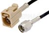 SMA Male to Beige FAKRA Jack Cable Using PE-C100-LSZH Coax