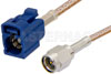 SMA Male to Blue FAKRA Jack Cable Using RG316 Coax