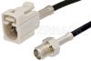 SMA Female to White FAKRA Jack Cable Using PE-C100-LSZH Coax