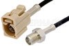 SMA Female to Beige FAKRA Jack Cable Using RG174 Coax