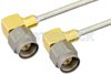 SMA Male Right Angle to SMA Male Right Angle Cable Using PE-SR405FL Coax