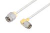 SMA Male to SMA Male Right Angle Cable Using PE-SR405FL Coax , LF Solder in 100CM
