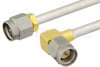 SMA Male to SMA Male Right Angle Cable Using PE-SR402FL Coax