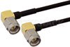 SMA Male Right Angle to SMA Male Right Angle Cable Using PE-SR405FLJ Coax