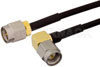 SMA Male Right Angle to SMA Male Cable Using PE-SR405FLJ Coax