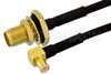 SMA Female Bulkhead to MCX Plug Right Angle Cable Using PE-SR405FLJ Coax